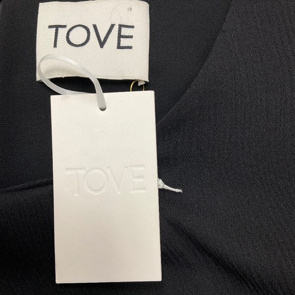 TOVE BLACK IRIS SILK CREPON AND GEORGETTE MINI DRESS - Picture 4 of 6